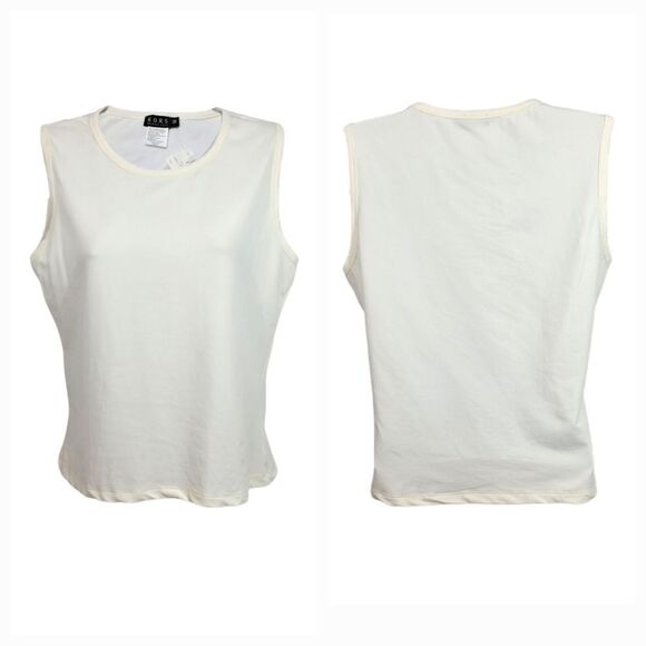 NEW Vintage Kors Michael Kors Layering Sleeveless Shell Tank Top in Ivory Size M - Picture 7 of 7